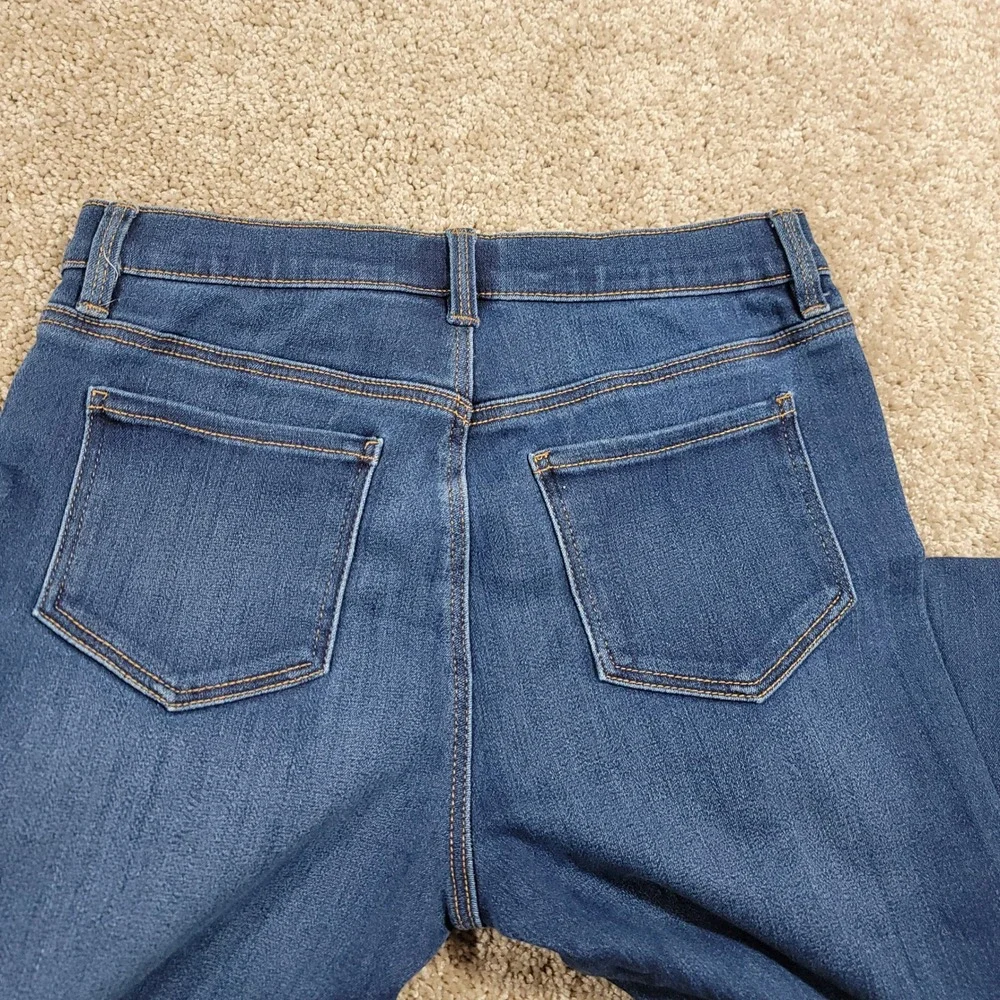 OshKosh Button Fly Jeans Frayed Hem Dark Wash Denim Pants‎ Girls Size 14 NWOT